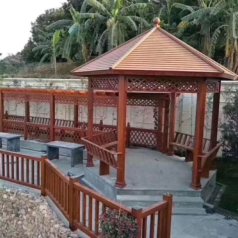 Gazebo de metal para recreação familiar chinesa