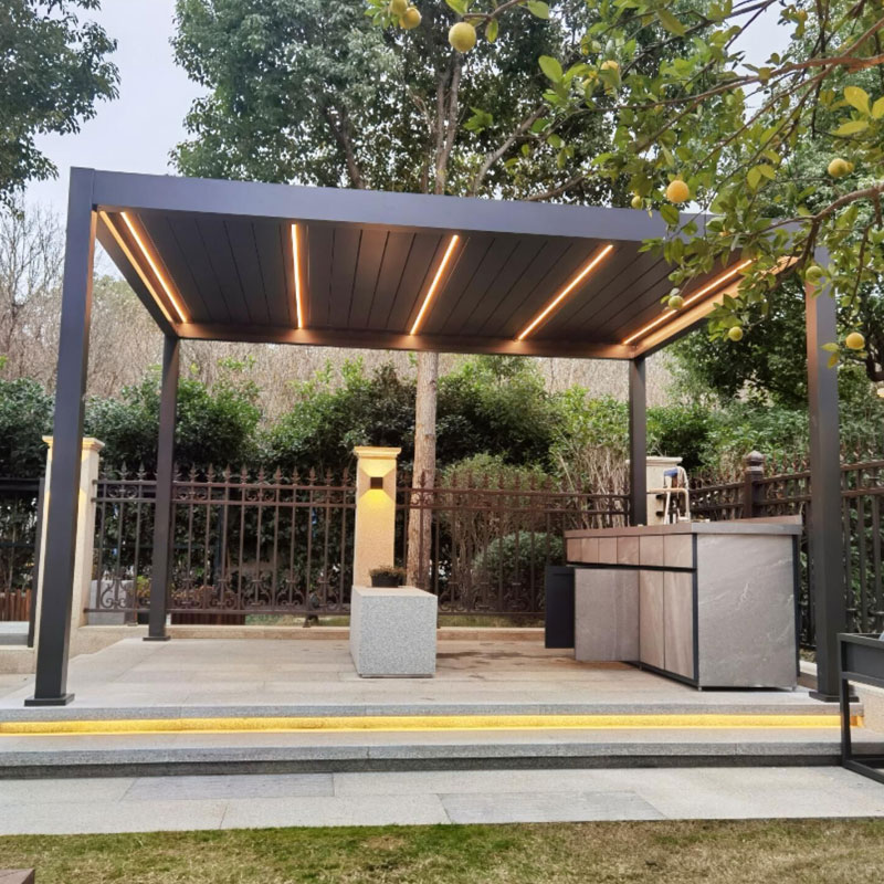 Pergola motorizada de controle remoto com veneziana operável