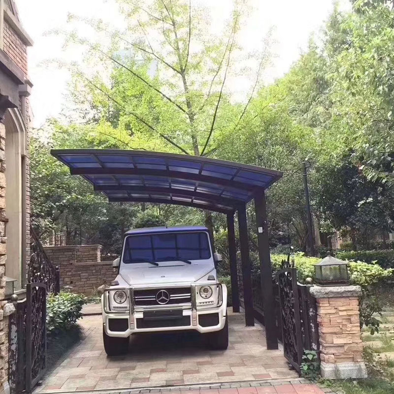 Carport de alumínio anexado branco